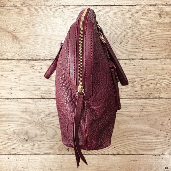 Tory Burch Parkan Dome Satchel Shoulder Bag Burgundy - Picture 2 of 16